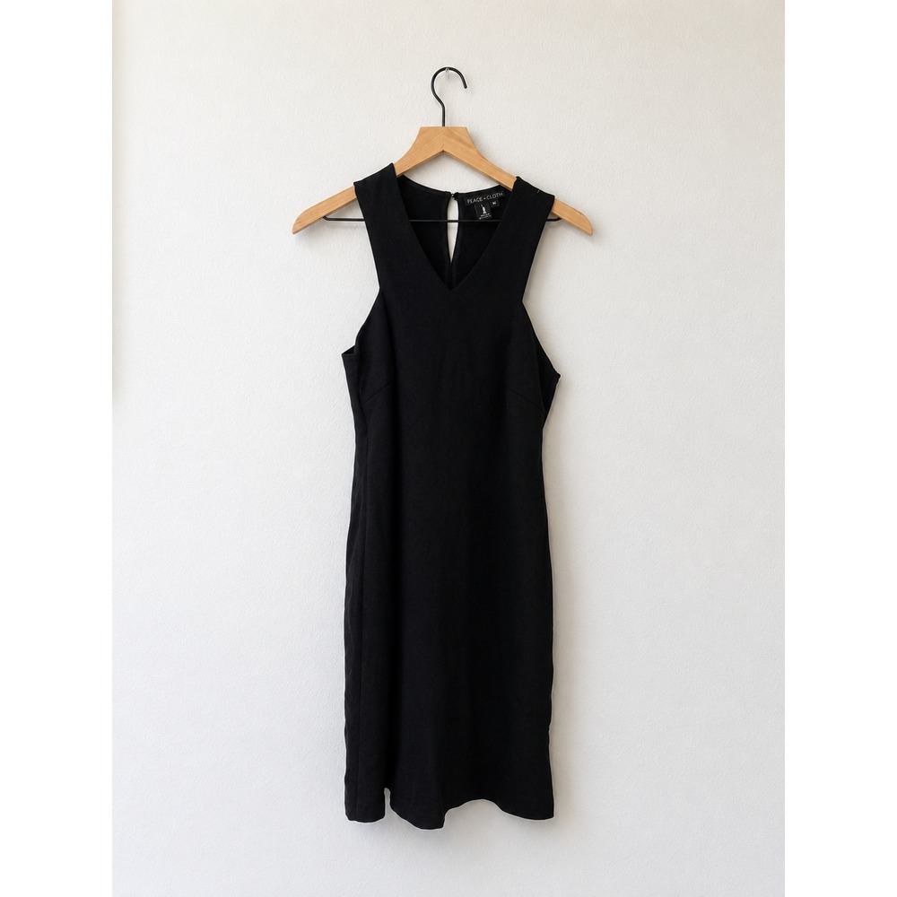 Peace of Cloth V-Neck Black Dress Sleeveless Minimalist Modern Medium